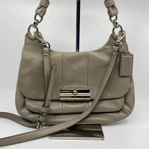 Coach Medium Gray Leather Crossbody Bag/Handbag